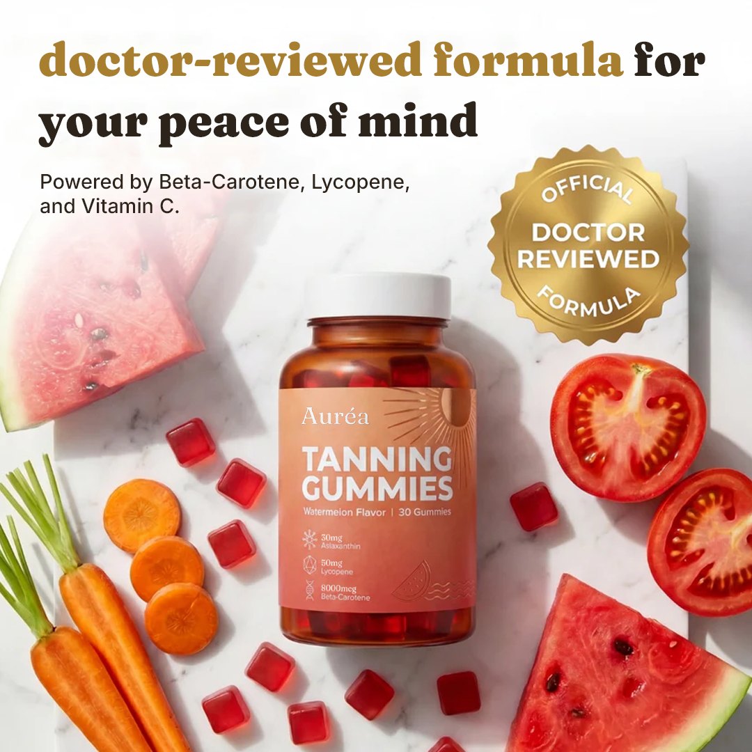 Auréa ad creative: doctor-reviewed golden glow formula